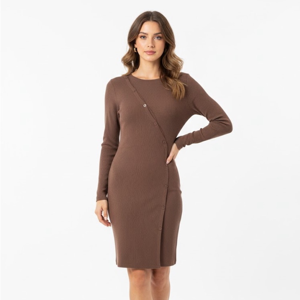 DYNAMITE Chocolate Brown Knit Dress BNWT